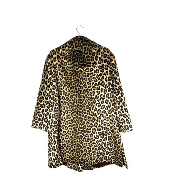 Vintage 1960s Kilimanjaro Sidney Blumenthal Faux Fur Leopard Coat Medium Large - Picture 8 of 9